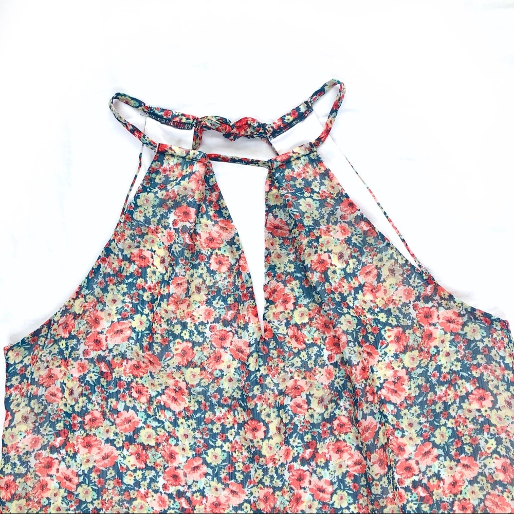 Beige by ECI Floral Sheath Dress Tie Halter Neck - Picture 3 of 13
